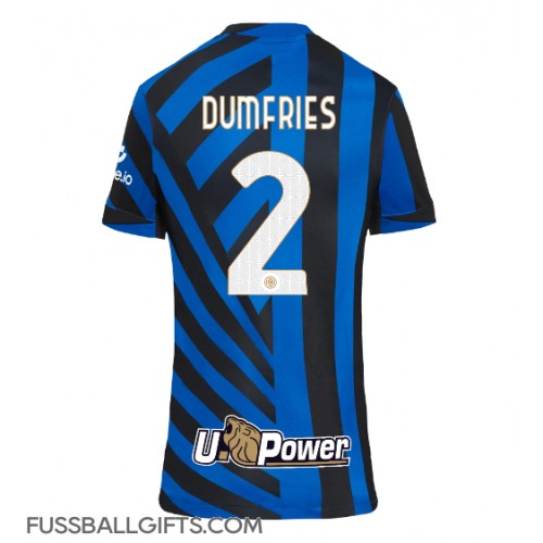 Inter Milan Denzel Dumfries #2 Fußballbekleidung Heimtrikot Damen 2024-25 Kurzarm